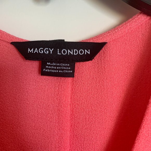 Maggy London Wrap Pink Dress, Size 6 - Picture 6 of 6